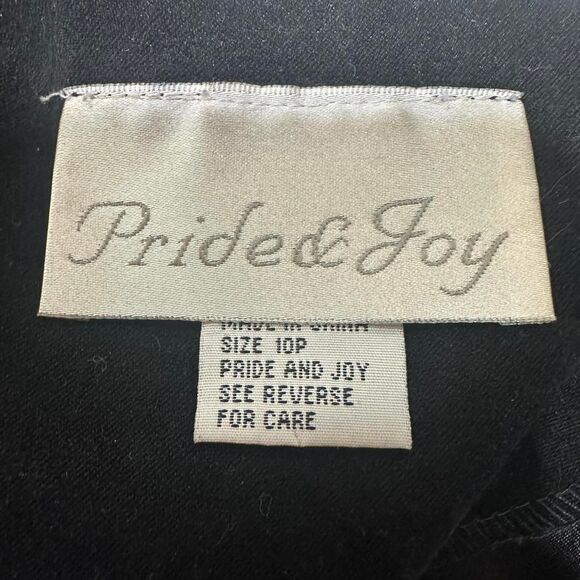 VTG 90s PRIDE & JOY Black Red Patchwork Faux Suede‎ Button Jacket Womens 10P - Picture 5 of 7